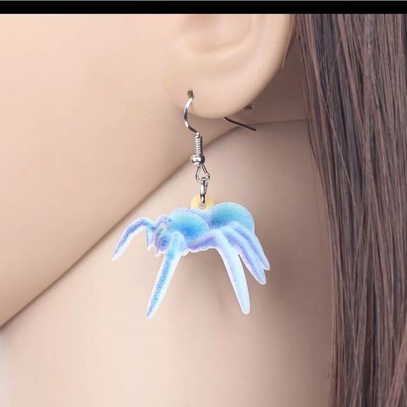 Spider Tarancula Halloween Acrylic Earrings‎ - Picture 4 of 7